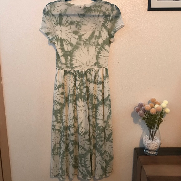 As U Wish Green tie-dye midi dress, small - Picture 3 of 4